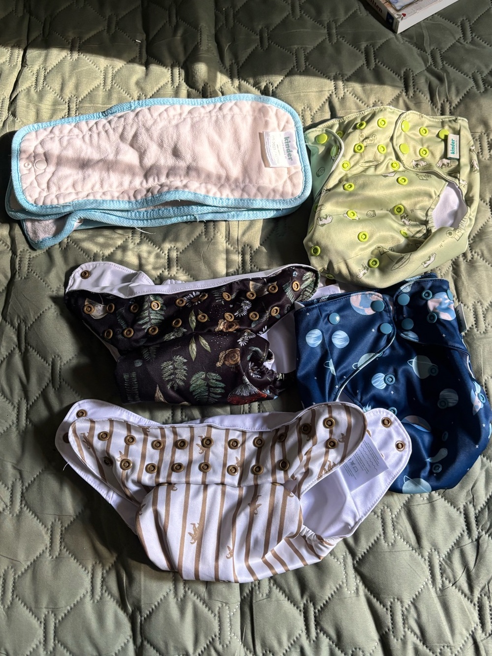 Kinder one size hybrid cloth diaper cover bundle